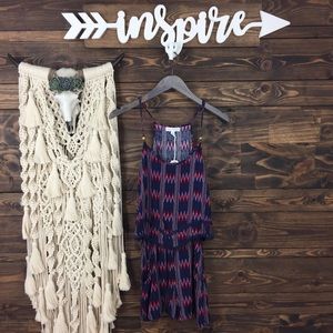 Coco + Jameson | Chevron‎ Tiered Pom Pom Romper